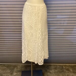 Studio West White lace Midi Skirt |1X|